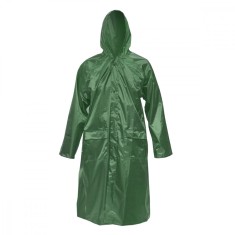 Pelerina cu gluga impermeabila din poliester cu membrana PVC fante de aerisire, 2 buzunare si fermoar verde L Breckner Germany\t