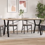VidaXL Masă bucătărie, cadru Y, 180x90x75,5 cm lemn masiv pin și Oţel