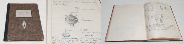 1930 - Şcolar elev roman - Caiet de Fizica in limba franceza multe schite desene