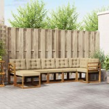 vidaXL Set de canapele de exterior cu pernă 7 pcs Natural și Bej 3368872