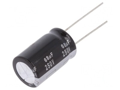 Condensator electrolitic THT 68uF 250V 16x25mm 5000h foto