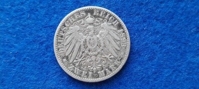 GERMANIA 2 MARK 1893 VF argint foto
