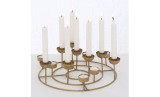 Suport decorativ pentru lumanari Julius BOLTZE, metal, auriu, 38 x 10 cm