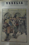 Ziarul Veselia : ISPRAVA UNUI BEȚIVAN - gravură, 1908