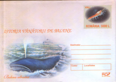 Intreg pos plic nec 2003 - Istoria vanatorii de balene - Balena albastra foto