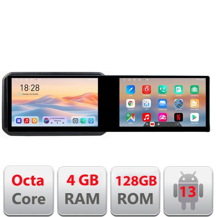 Navigatie Suzuki Ignis 2016- Kit-IGNIS16 Edotec 2 ecrane 8 core 4+128 21.6 inch Incell android Wifi 5Ghz gps internet CarStore Technology