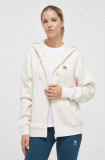 Adidas Originals bluză femei, culoarea bej, cu glugă, uni IJ5419