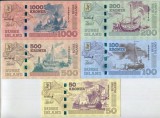 !!! BUSSE ISLAND = FANTASY NOTES = SET 50 100 200 500 1000 Kroner 2017 - UNC