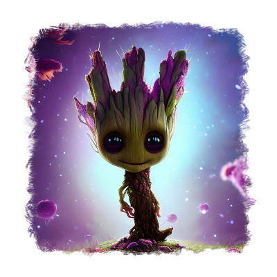 Sticker decorativ, Groot, Mov, 55 cm, 9718ST foto