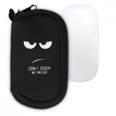 Husa pentru mouse Apple Magic Mouse 2/Magic Mouse 1, Kwmobile, Negru/Alb, Neopren, 51118.01 foto