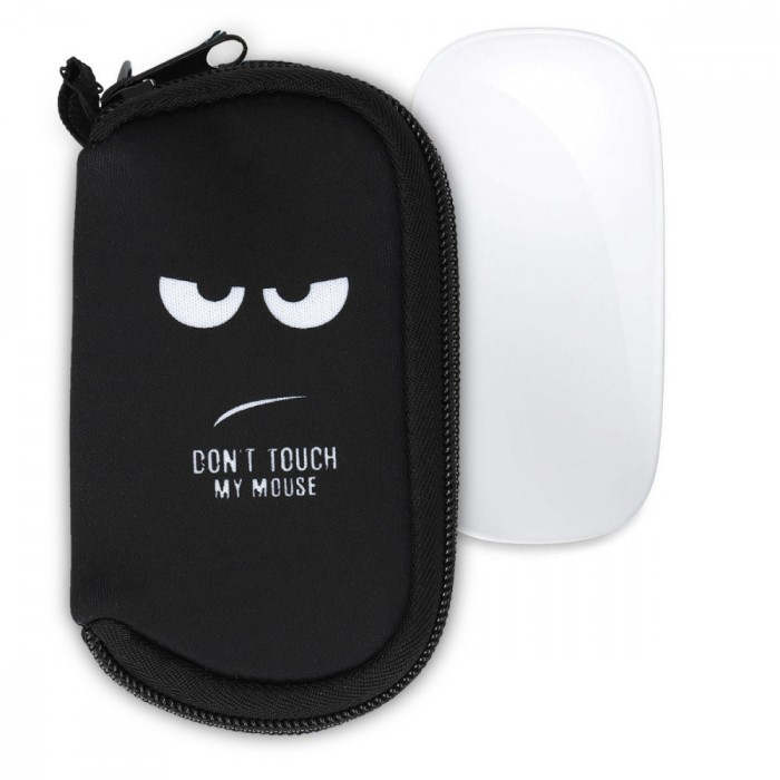 Husa pentru mouse Apple Magic Mouse 2/Magic Mouse 1, Kwmobile, Negru/Alb, Neopren, 51118.01