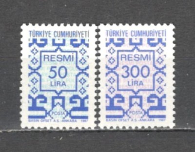 Turcia.1987 Timbre de serviciu-Ornamente ST.172 foto