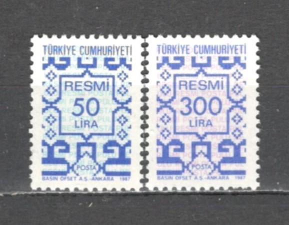 Turcia.1987 Timbre de serviciu-Ornamente ST.172