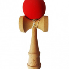 Kendama profesionala, Bila din lemn cu strat de silicon, Lemn/Rosu, 15KD