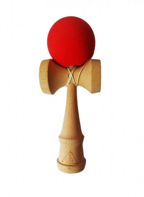 Kendama profesionala, Bila din lemn cu strat de silicon, Lemn/Rosu, 15KD foto