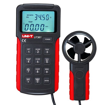 Anemometru UNI-T UT361, afisaj dublu, 8 digiti, alimentare 9V foto