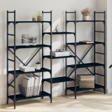 vidaXL Bibliotecă, negru, 160x28,5x136,5 cm, lemn prelucrat 838873