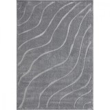 Covor Model Oksi 38012-608, Marime 80 x 150 cm, Gri, Inaltime Fir 6 mm, Antialergic, Polipropilena, Living, Dormitor, Sufragerie, Birou