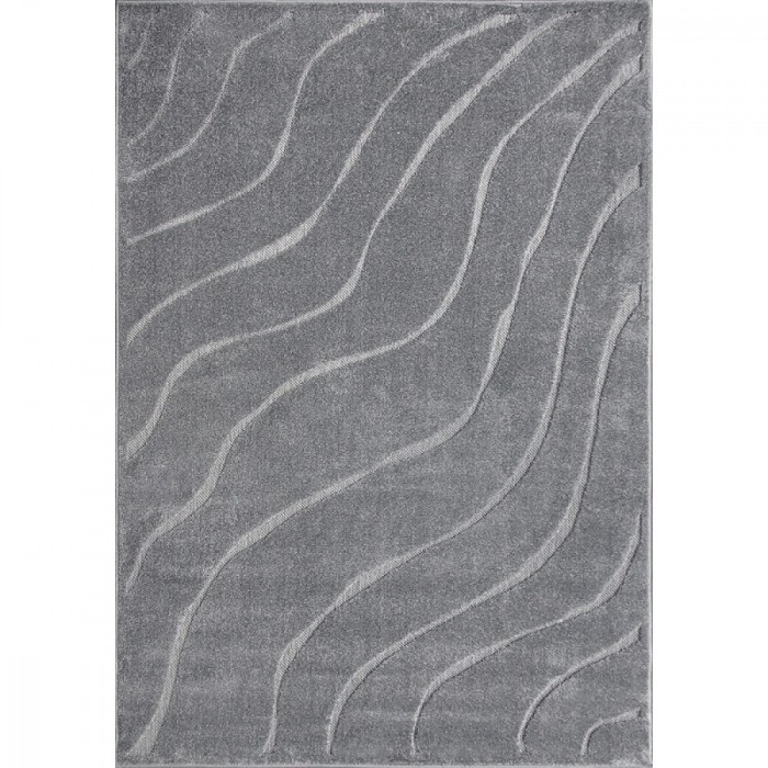 Covor Model Oksi 38012-608, Marime 80 x 150 cm, Gri, Inaltime Fir 6 mm, Antialergic, Polipropilena, Living, Dormitor, Sufragerie, Birou