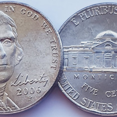 01B11 USA SUA Statele Unite 5 cents 2006 Jefferson Nickel km 381 UNC