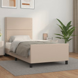 Cadru de pat cu tablie, cappuccino, 90x200 cm, piele ecologica GartenMobel Dekor, vidaXL