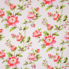 Tapet floral, alb, rosu, verde, dormitor, living, Rasch, 442205