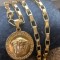 Lant +medalion INOX placat model Medusa --VERSACE-- =70 ron