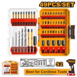 Set biti si burghie impact 49 buc, pentru scule cu acumulator, INGCO AKDL24906