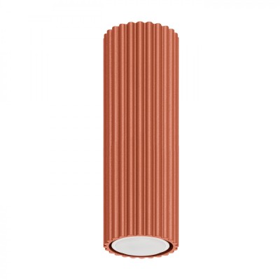 Lampă De Tavan Karbon Ocru Roșu Aluminiu, 1 Bec Tub Minimalist De Interior. foto