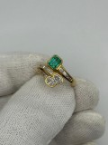 INEL AUR ALB 18K + SMARALD = 0.70CT + DIAMANTE TOP = 1.70CT - F - VVS1 - 5.7g. !, 46 - 56, Galben