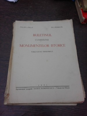 Buletinul Comisiunii Monumentelor istorice, iulie septembrie 1931 foto