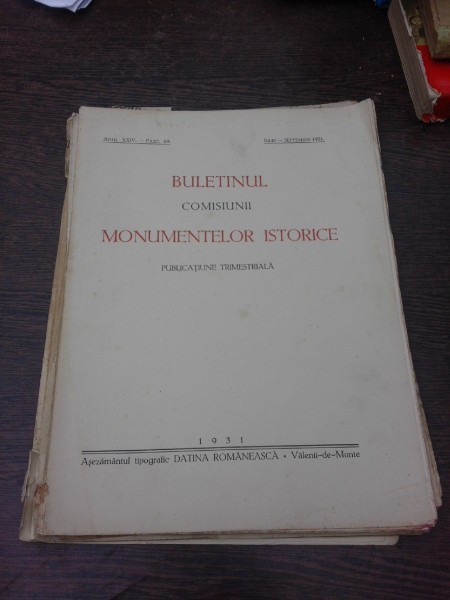 Buletinul Comisiunii Monumentelor istorice, iulie septembrie 1931