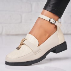 Pantofi dama casual Bej din Piele Ecologica Yasmeen A4771 foto