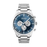 BOSS Pioneer 1513713 Ceas Cronograf Quartz pentru Bărbați cu Brățară Argintie din Oțel Inoxidabil 44mm