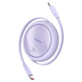 Baseus - Data Cable Free2Draw Mini (P10364500511-00) - Type-C to Type-C, 100W, 1m, Retractable - Nebula Purple