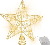 Stea luminoasa pentru brad MagicHome, 10 LED alb cald, 25 cm