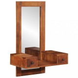 vidaXL Oglindă de perete cu sertare 60x33x90 cm lemn masiv de salc&acirc;m
