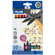 Carioci cu Doua Capete MILAN, 10 Carioci cu 20 Culori, Carioci Multicolore, Carioci pentru Copii, Carioci de Desenat, Carioci cu Doua Capete pentru De