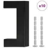 Cumpara ieftin Manere de dulap, 10 buc., negru, 64 mm, otel inoxidabil