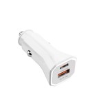Incarcator Auto, HUOVA&reg;, Quick Charge PD 20W QC3.0, dual-port 1 USB/1 TYPE C, Alb