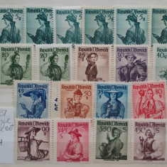 1948- Austria-Costume 19 val.-Part.set-Mi=108 EUR-MNH