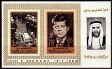 Umm al Qiwain 1967 - J.F. Kennedy, personalități, colita nedantelata neuzata