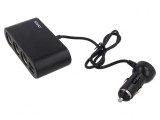 Splitter Auto cu 3 Socluri Brichetă și 2 Porturi USB