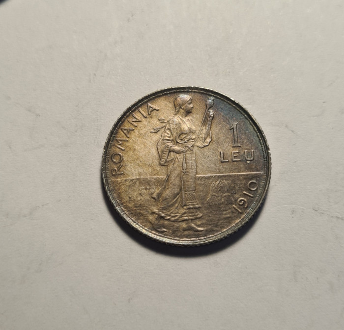 1 leu 1910 UNC Patina