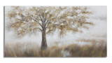 Cumpara ieftin Tablou decorativ Tree Dark - B, Mauro Ferretti, 70x140 cm, pictat manual, canvas/lemn de pin