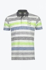 Tricou barbati cu imprimeu in dungi multicolor, 3XL foto