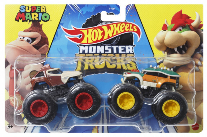 HOT WHEELS MONSTER TRUCK SET 2 MASINI SCARA 1 LA 64 SUPER MARIO