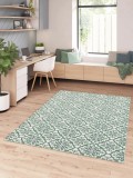 Cumpara ieftin Covor Premium Belgian Model Sparta 19248-769, Marime 80 x 150 cm, Crem, Verde, Antialergic, Polipropilena, Living, Dormitor, Sufragerie, Birou