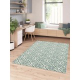 Covor Premium Belgian Model Sparta 19248-769, Marime 80 x 150 cm, Crem, Verde, Antialergic, Polipropilena, Living, Dormitor, Sufragerie, Birou