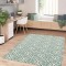 Covor Premium Belgian Model Sparta 19248-769, Marime 80 x 150 cm, Crem, Verde, Antialergic, Polipropilena, Living, Dormitor, Sufragerie, Birou